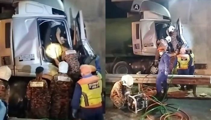 மேம்பாலத்தின் டேங்கர் லோரி மோதியது ஓட்டுநர்  மரணம்