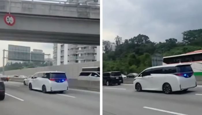 MEX நெடுஞ்சாலையில் நீல விளக்குகள் பயன்படுத்தி சென்ற எம்.பி.வி வாகனத்தைத் தீவிரமாக தேடும் போலீஸ்