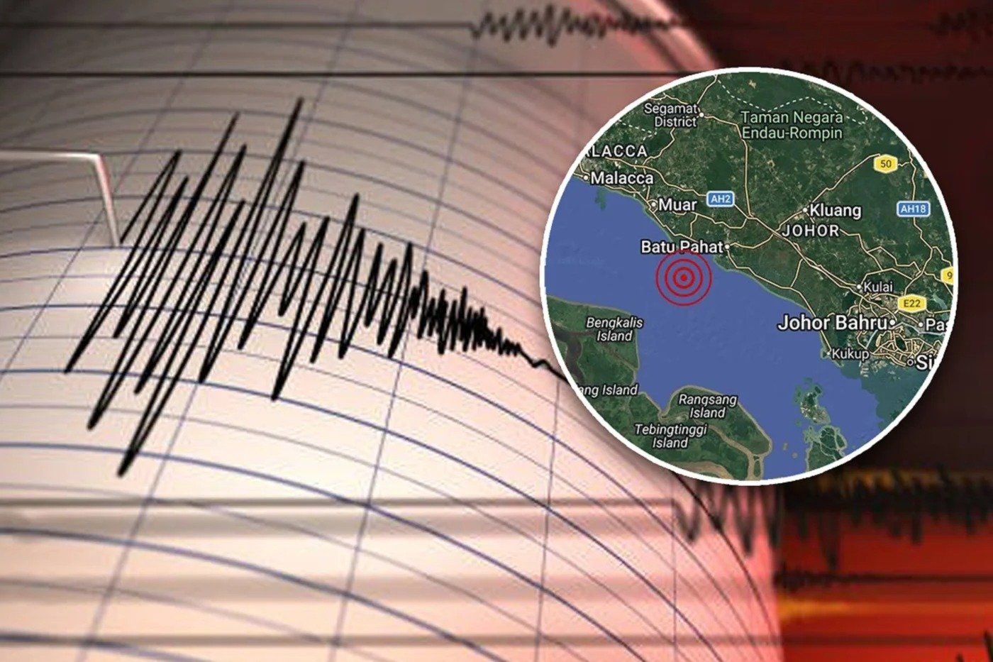 பத்து பஹாட்  கரையோரத்தில் வலுவற்ற நிலநடுக்கம்