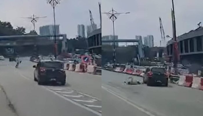 பரபரப்பான சாலையை கடக்க முயன்றபோது கார் மோதியதில் சிங்கப்பூர் ஆடவர் காயம்