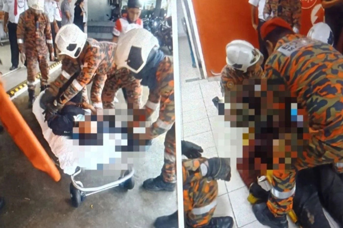 மலாக்காவில் ஹோட்டலின் 7 ஆவது மாடியிலிருந்து மின் தூக்கி  கீழே விழுந்தது; இருவர்  படுகாயம்